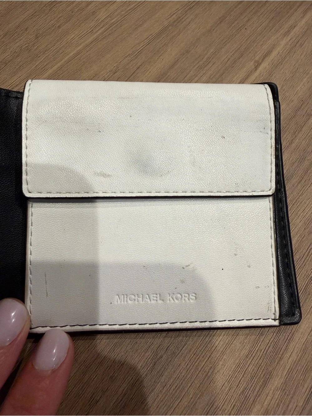 Michael Kors Black and White Pebbled Leather Men's Wallet
